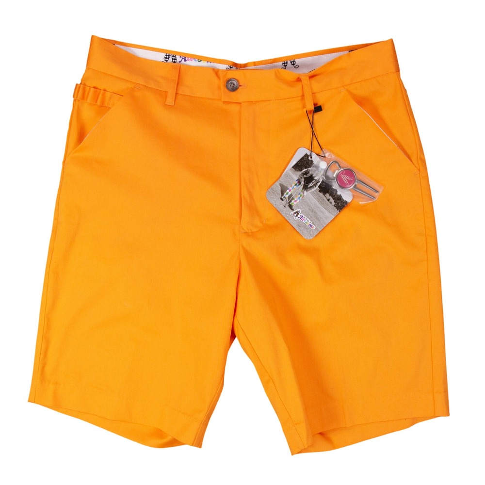 NWT Royal & Awesome Orange Slice Mens Golf Shorts Size 34 Bright RSOR3432